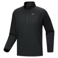 View of Arcteryx Delta 1/2 Zip in colour Black.
