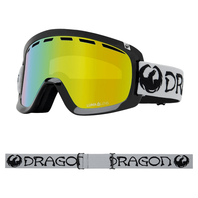 Main view of the Dragon D1 Goggle in Classic Grey colourway, unisex's model