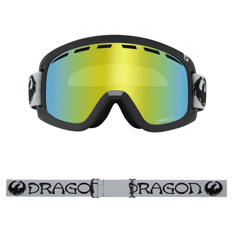 Front view of the Dragon D1 Goggle in Classic Grey colourway, unisex's model