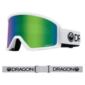 Main view of the Dragon DX3 Goggle in White and GREEN ION colourway, unisex's model