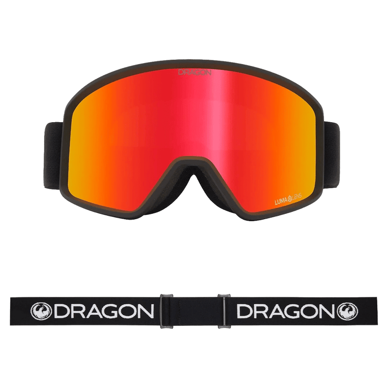 Front view of the Dragon DXT OTG Goggles in BLACK colourway, unisex's model