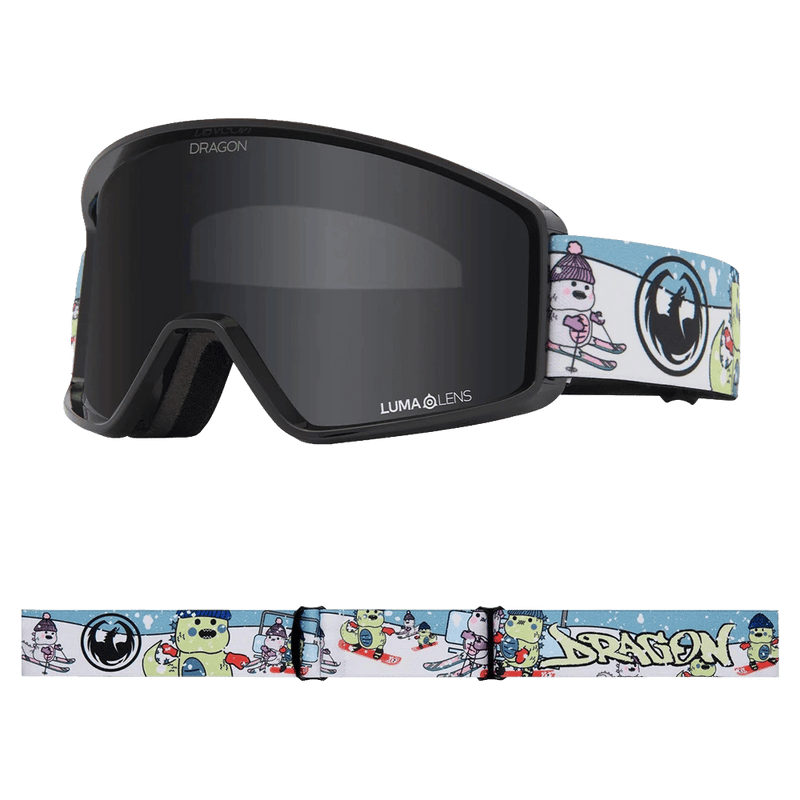 Main view of the Dragon DXT OTG Goggles in POW DAY colourway, unisex's model
