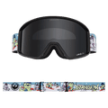 Front view of the Dragon DXT OTG Goggles in POW DAY colourway, unisex's model