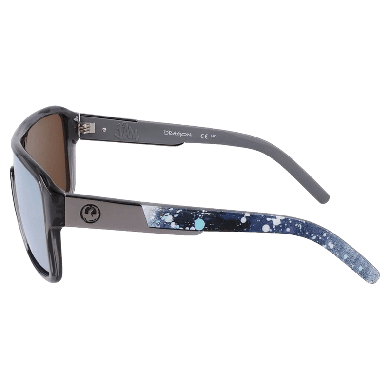 Side view of the Dragon Remix Sunglasses in Bryan Iguchi, LL Gold Ion Polar lens, unisex model