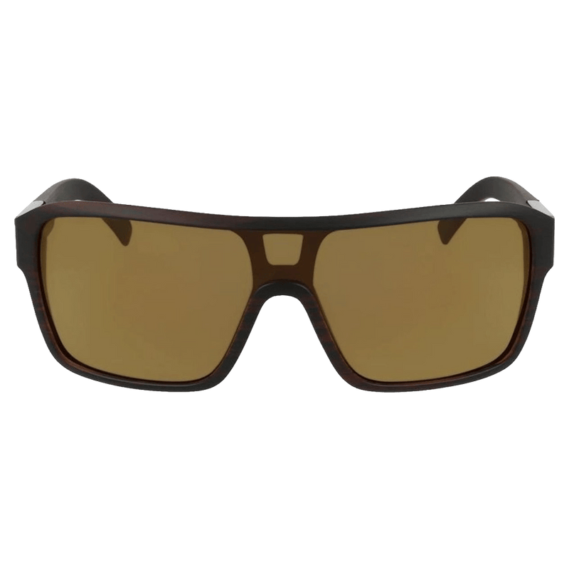 Front view of the Dragon Remix Sunglasses in Matte Woodgrain, LL Copper Ion lens, unisex model