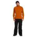 Front view of the Elude Mifrofleece Quarter Zip Jamper in Pumpkin Spice colourway, men model
