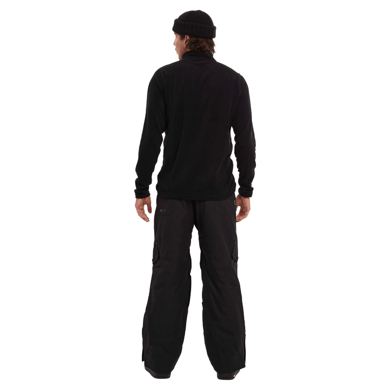 Back view of the Elude Mifrofleece Quarter Zip Jamper in True Black colourway, men model