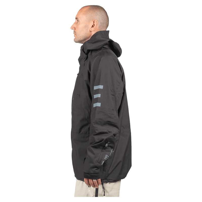 Side view of the Endeavor 2L Ranger Jacket in Black colourway, unisex model
