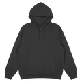 Main view of the Endeavor Ops Organic Hoodie in Black colourway, unisex model