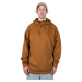 Front view of the Endeavor Ops Organic Hoodie in Clay colourway, unisex model