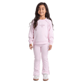 Full-body view of the Eve Girl Aspen Crew in Pale Pink colourway, girls's model