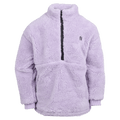 Main view of the Eve Girl Cozy Quarter Zip in Lilac colourway, girls's model