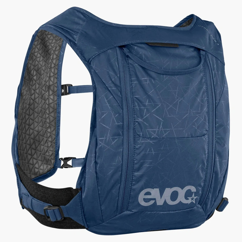 Back view of the Evoc Hydro Pro 3 Hydration Bladder 1.5 in Denim colourway, unisex's model
