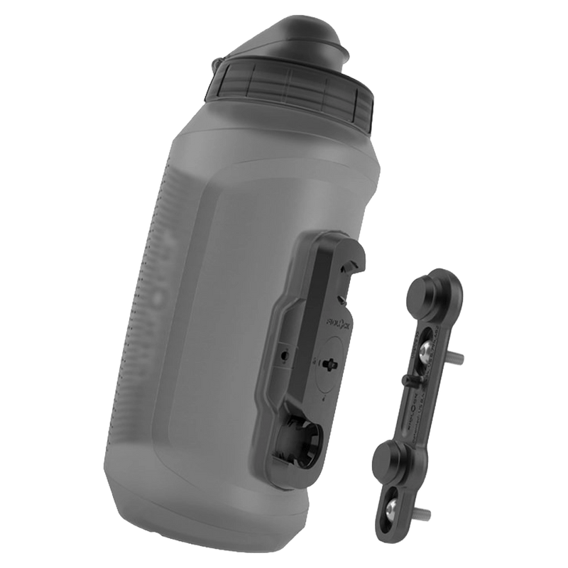 View of the Fidlock Twist Bottle and Base Set in colour Transparent Black.