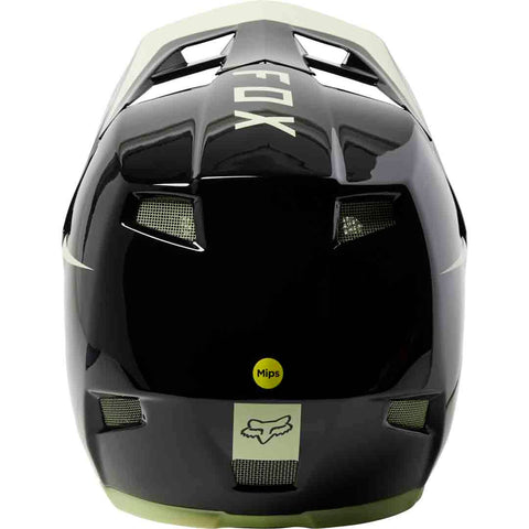 Black and green, unisex, full face mountain bike helmet.