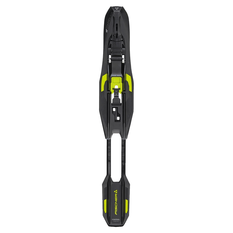 Bindings view of the Fischer Aerolite 70 XC Skis in Skate colourway, unisex's model