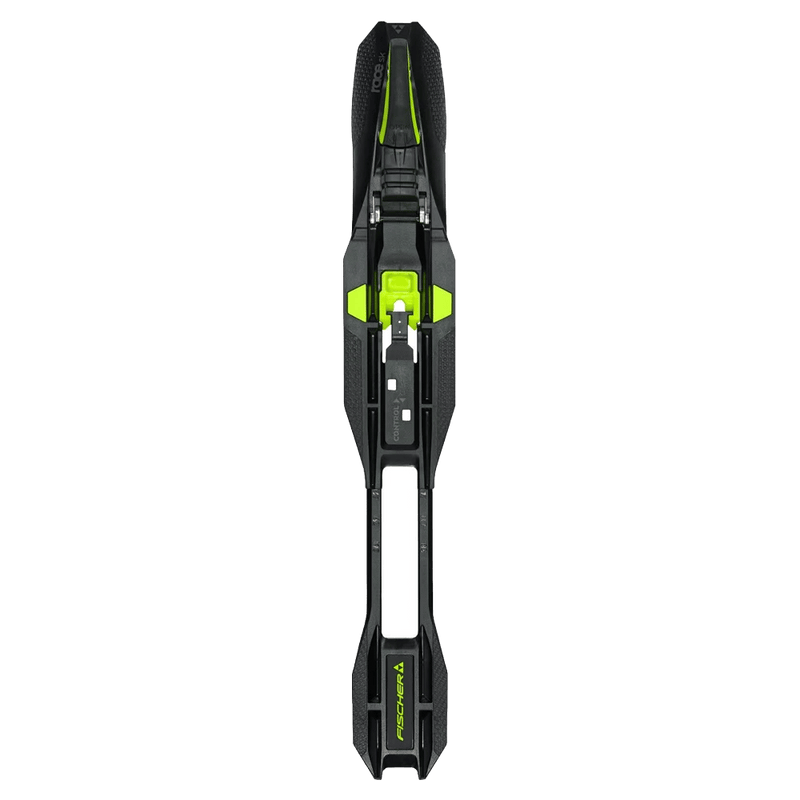 Bindings view of the Fischer Aerolite 80 XC Skis in Skate colourway, unisex's model