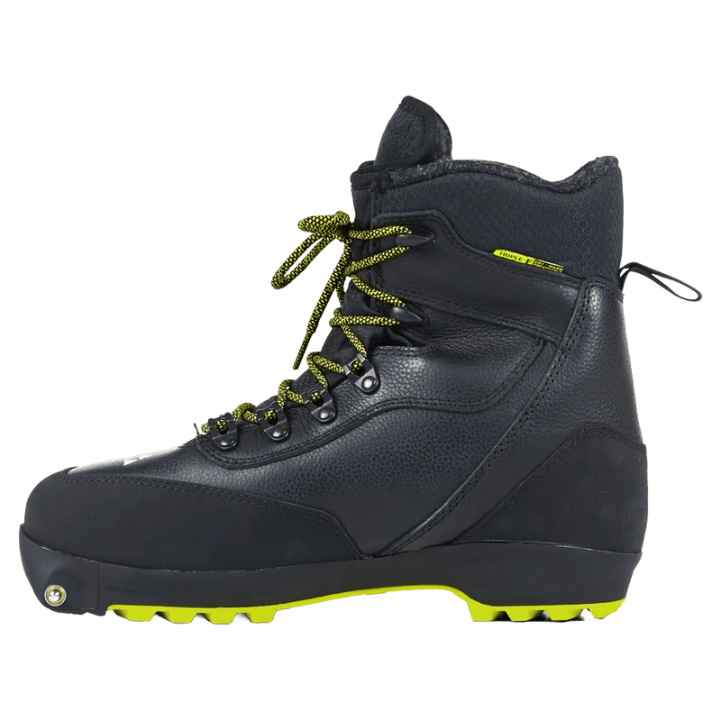 Side view of the Fischer BCX Grand Tour XP Ski Boots in Black colourway, unisex's model
