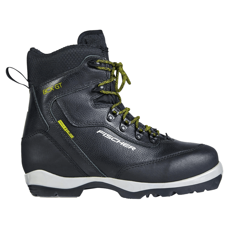 Side view of the Fischer BCX Grand Tour XC Boots in Black colourway, unisex's model