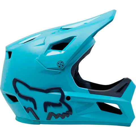 Blue full face mountain bike helmet for kids.