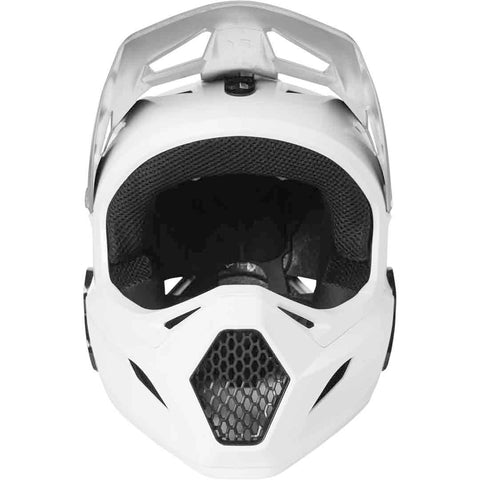 White full face mountain bike helmet for kids.