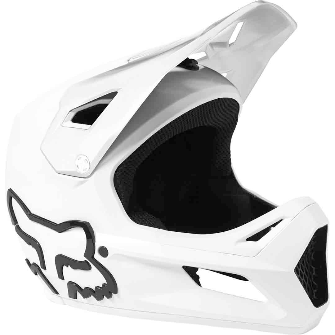 White full face mountain bike helmet for kids.