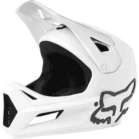White full face mountain bike helmet for kids.