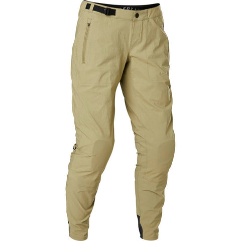 Tan mountain bike pants for women.