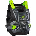 Fox Raceframe Impact Guard bike chest protector in black and grey with neon yellow straps and perforated shell.