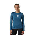 Front view of the Fox Ranger Tru Dr LS Jersey in Dark Salt colourway, women's model