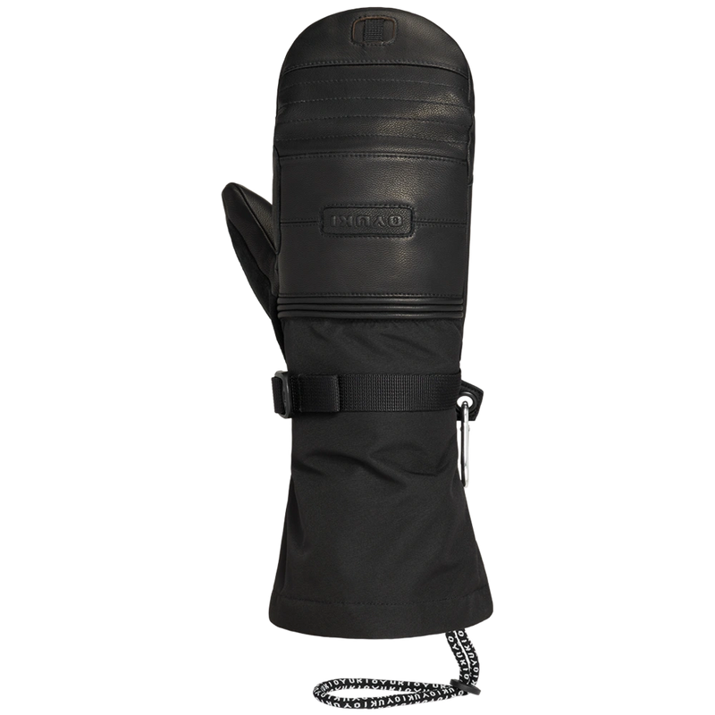 Front view of the Arashi Guide Gtx Mitts in Black. Featuring a leather upper and gore-tex cuff.