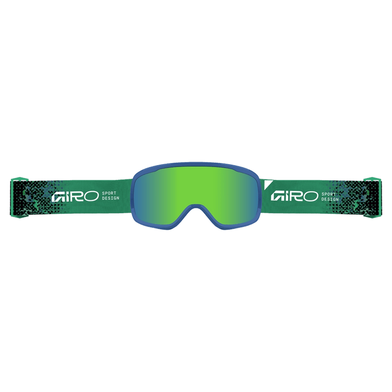 Strap view of the Giro Buster Goggles in Surge Fade Blue, Loden Green lens, kids model