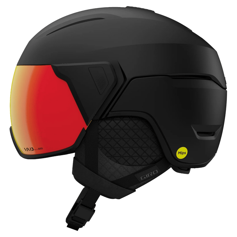 Side view of the Giro Orbit Spherical MIPS Visor Helmet in Matte Black colourway, unisex's model