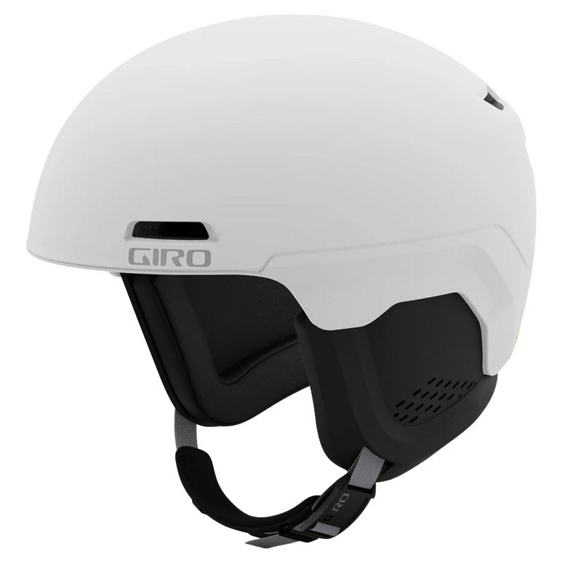Main view of the Giro Own MIPS Helmet in Matte White colourway, unisex's model