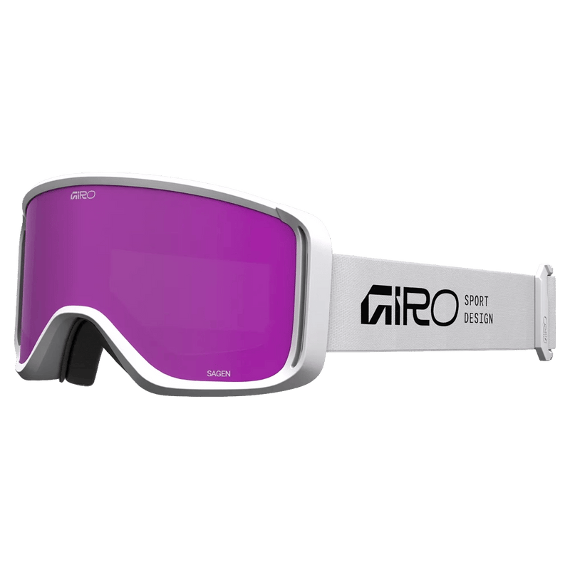 Main view of the Giro Sagen Goggles in Stacked White, Amber Pink and Yellow lens, unisex model