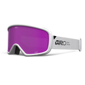 Main view of the Giro Stomp goggle in White Wordmark colourway with Amber Pink lens