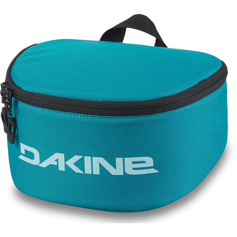 Teal Dakine Goggle Stash padded travel case with black zipper and white logo.