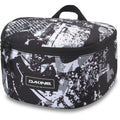 Dakine Goggle Stash bag with black and white abstract splatter pattern, top handle, and front logo patch.