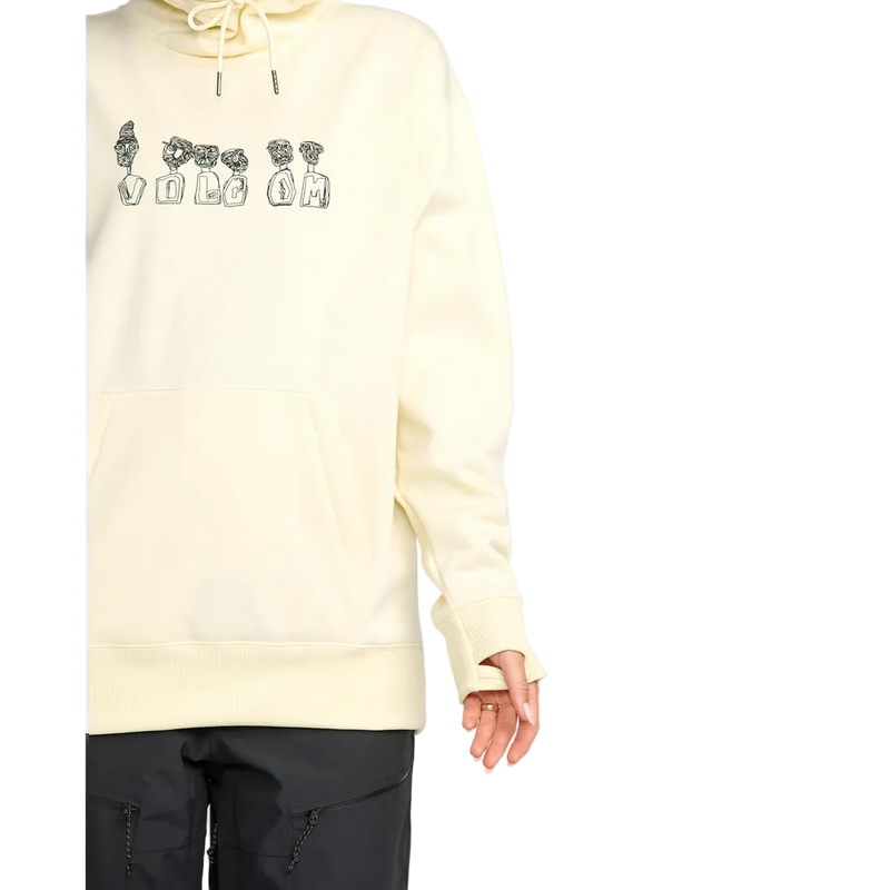 Image of the Riding Hydro Pullover - Womens in Bone. Features long sleeves with ribbed sleeve cuff and intergrated thumb opening