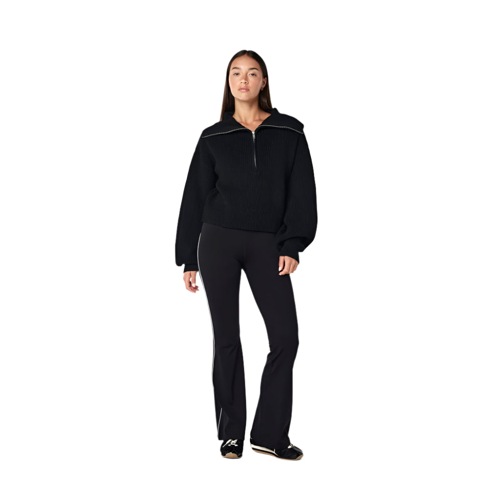 High Season Zip Neck Knit Jumper - Womens