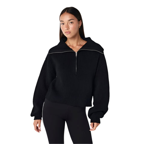 High Season Zip Neck Knit Jumper - Womens