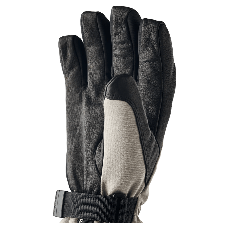 Palm view of the Hestra CZone Mountain Gloves in beige colourway, unisex model