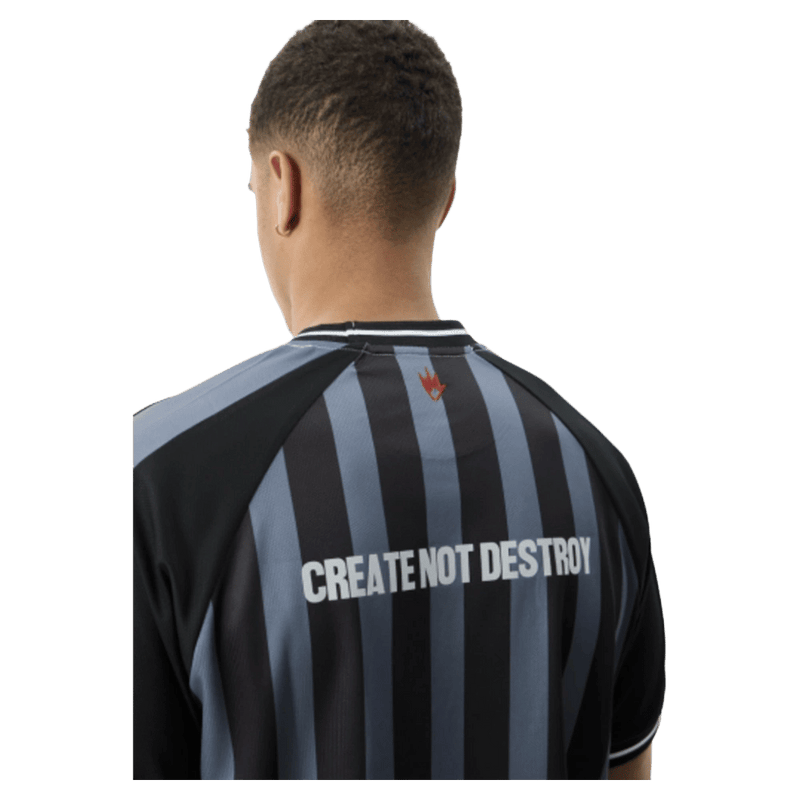 Back view of Afends Holloway Recycled Raglan Jersey in colour Black.