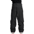 Rear view of black Volcom Kleveland snowboard pants with zippered back pockets and belt loops.