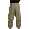 Back view of tan and olive Volcom Kleveland snowboard pants with zippered pockets and reinforced seat panel.