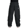 Rear view of black Volcom Longo Gore-Tex snowboard pants with cargo pockets and a white star logo on the back pocket.