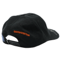 Back view of Afends Leap Recycled Six Panel Cap in colour Stone Black.