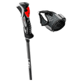 close up image of the leki carbon 14 3d ski pole with the wrist strap release from the trigger release grip.