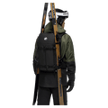 Carried view of the Mammut Nirvana 22L Backpack in black colourway, unisex model