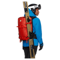 Carried view of the Mammut Nirvana 28 Backpack in mammut red-black colourway, unisex model
